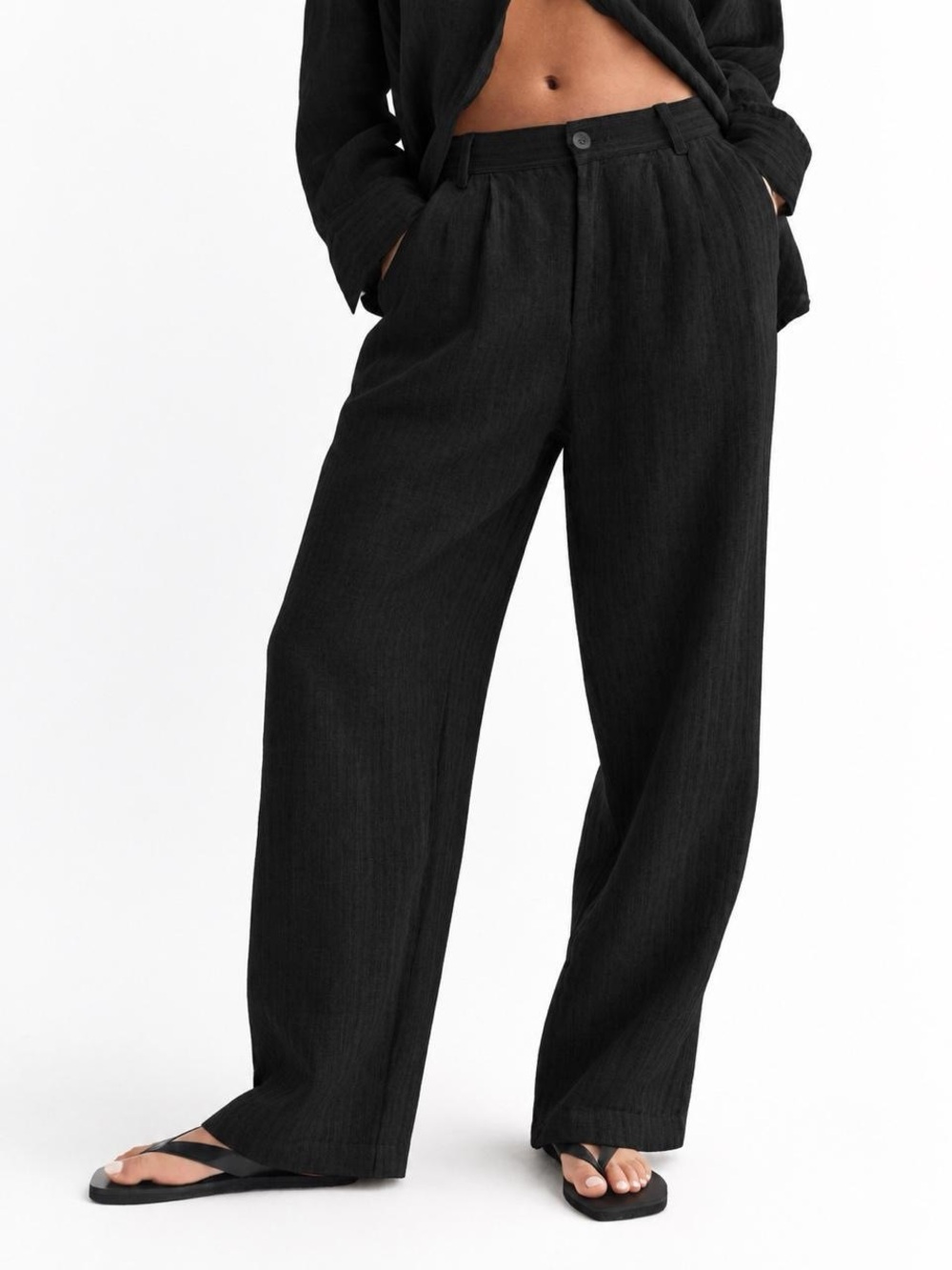 Mate the label organic linen pleated pant $178 retail